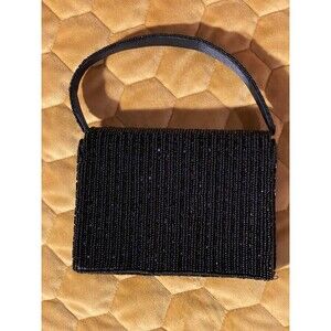 little black beaded cocktail bag -MesAmi